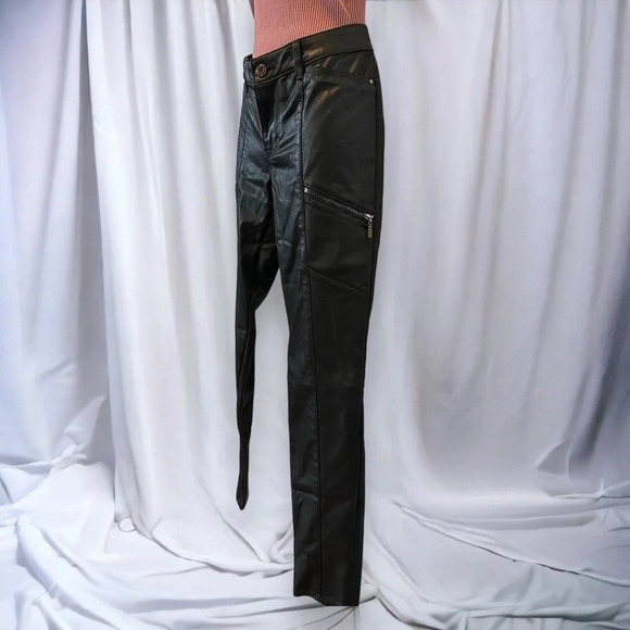 White House black market coated black moto skinny jean size 6 - Picture 4 of 10